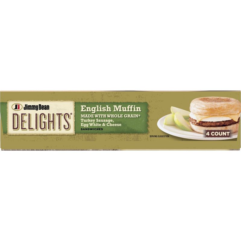 Jimmy Dean Delights Turkey Sausage, Egg Whites, & Cheese Frozen English Muffin - 4ct