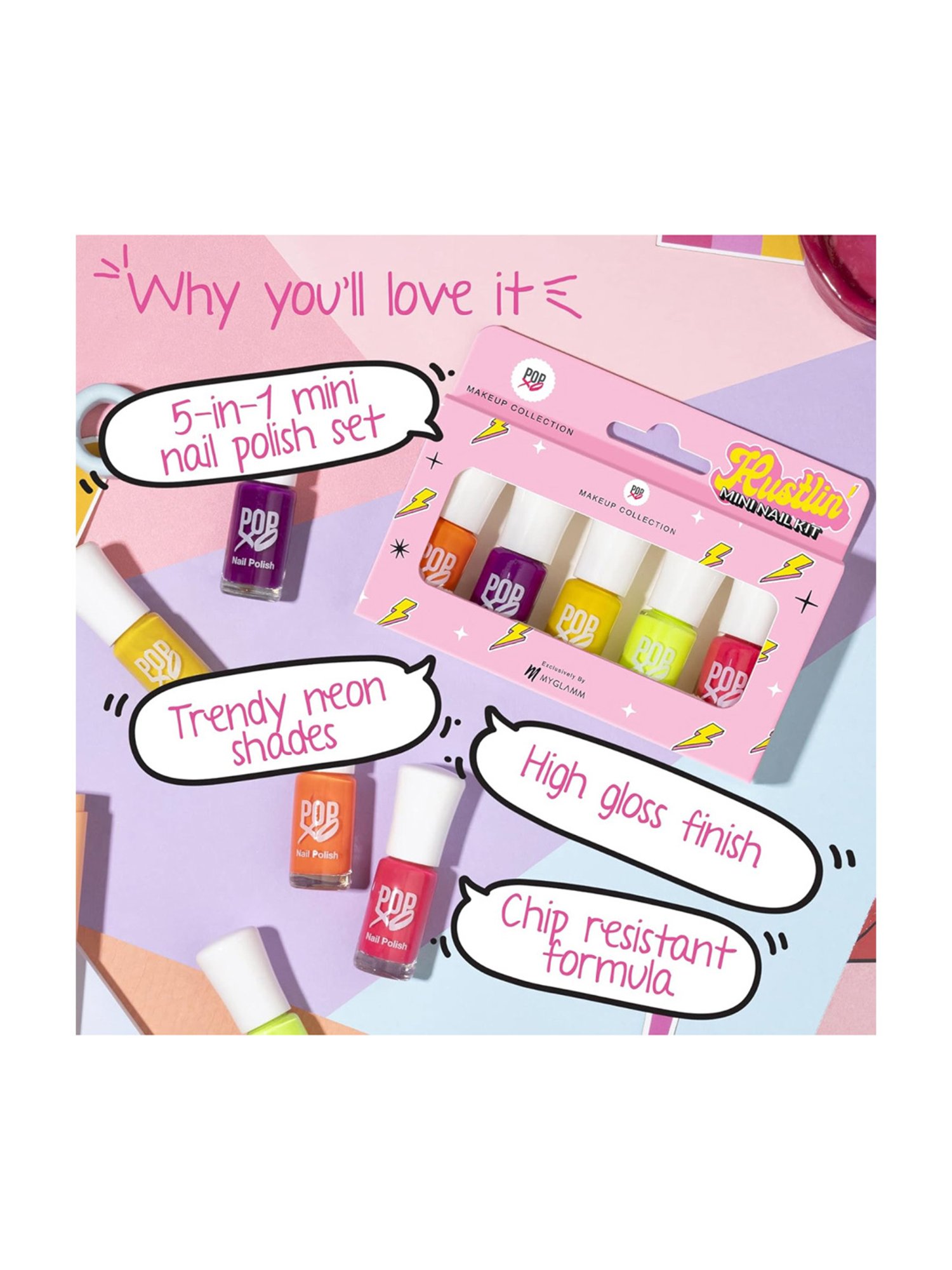 Color Fx Nail Fix Cure-In Mask, Moisturizer, Nail Enamel Remover & Nail Buffer Combo, Pack of 4