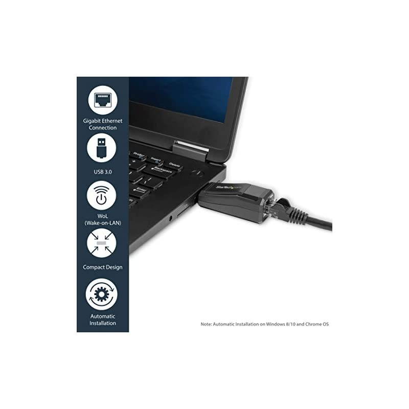 USB 3.0 to Gigabit Ethernet NIC Network Adapter - 10/100/100 Mbps Network Adapter - USB to Ethernet LAN Adapter - USB to RJ45 (USB31000NDS)