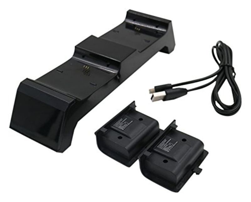 nexilux nxl-x115 twin charge and dock station for xbox one controllers, elite and one s controllers batteries included