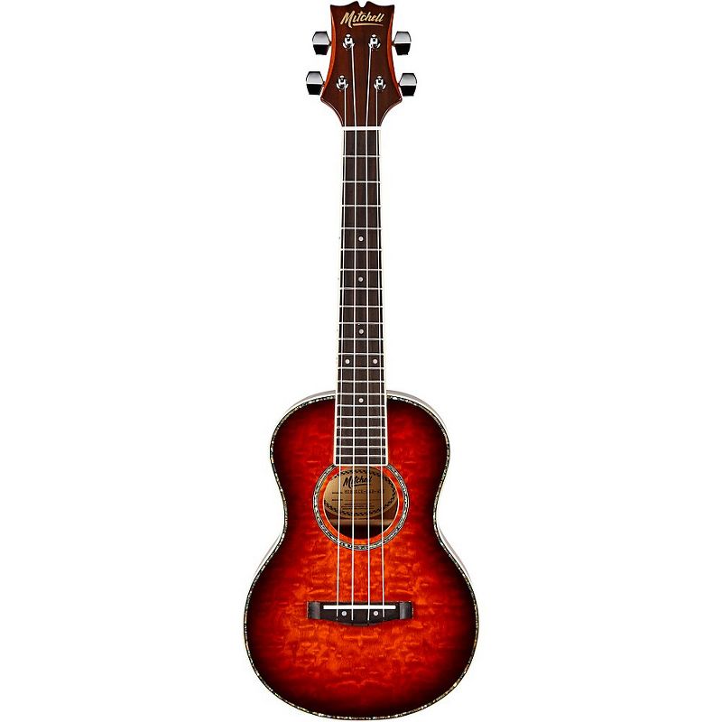 Mitchell MUT80XE-QAB-WSK Exotic Acoustic Electric Ukulele Quilt Ash Burl Whiskey