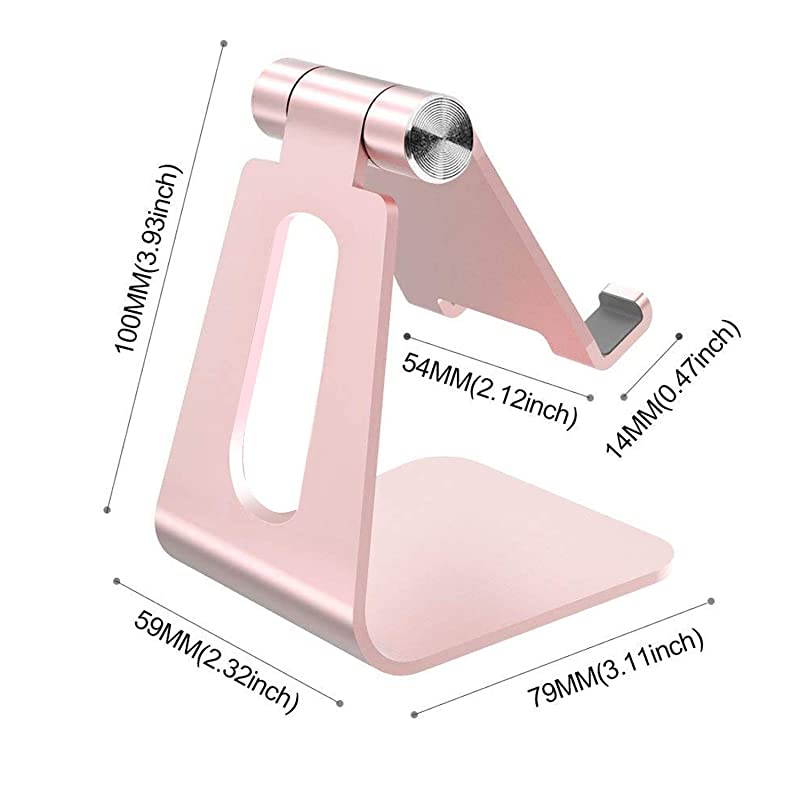 Adjustable Cell Phone Stand  Phone Stand Cradle Dock Holder Aluminum Desktop Stand Compatible With iPhone Xs Max Xr 8 7 6 6s Plus 5s Charging Accessories DeskAll Smart PhoneRose Gold