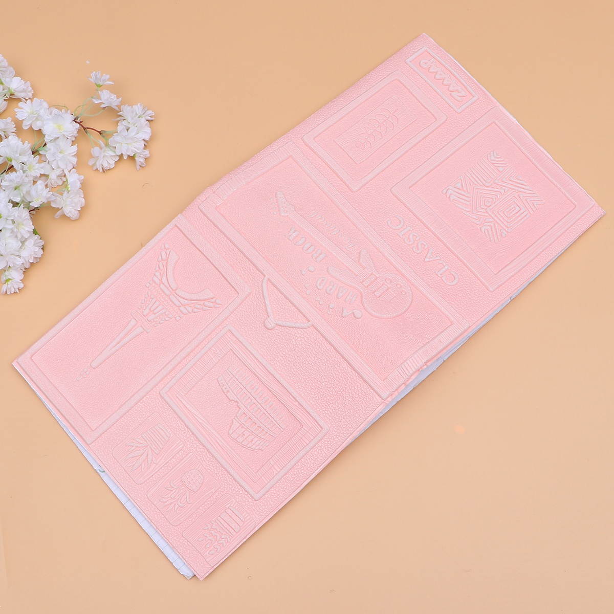 3D Wall Stickers Embossment Background Wall Photo Frame Nordic Style Anti-collision Decoration Wallpaper for Living Room (Photo Frame-White)