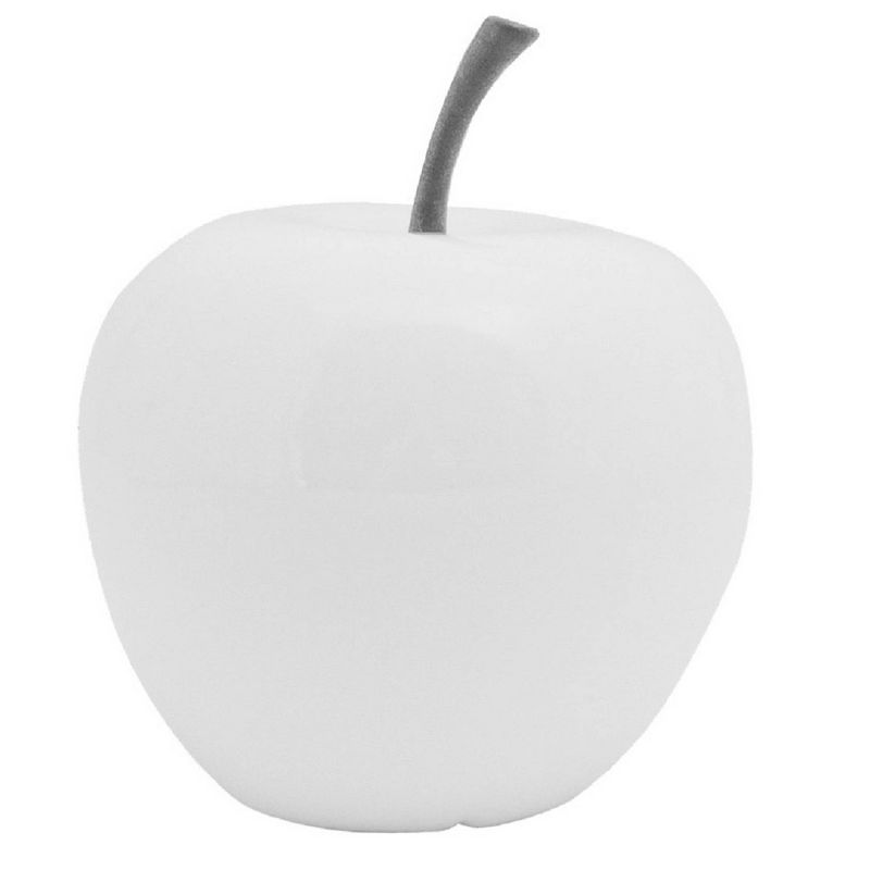 Extra Small Apple Shaped Fiberstone Indoor/Outdoor Modern Planter White - Pottery Pots