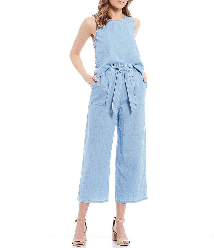 Copper Key Chambray Paperbag Waist Pants
