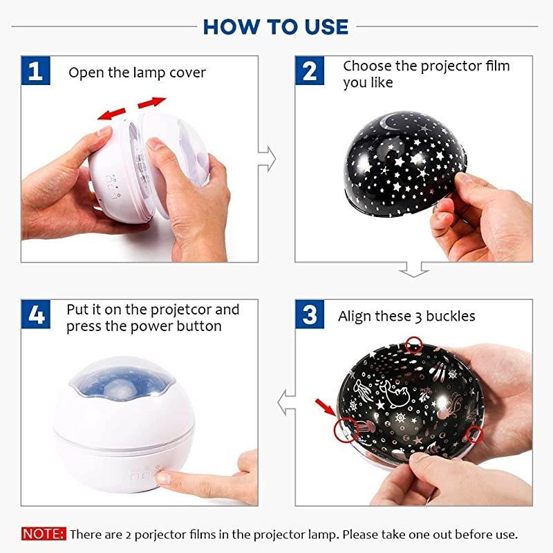 Light Projector Gift for Kids 8 Colors Rotating Baby Light Projector with Star and Ocean Theme for Children Adults Bedroom Living Room Holiday Decoration White