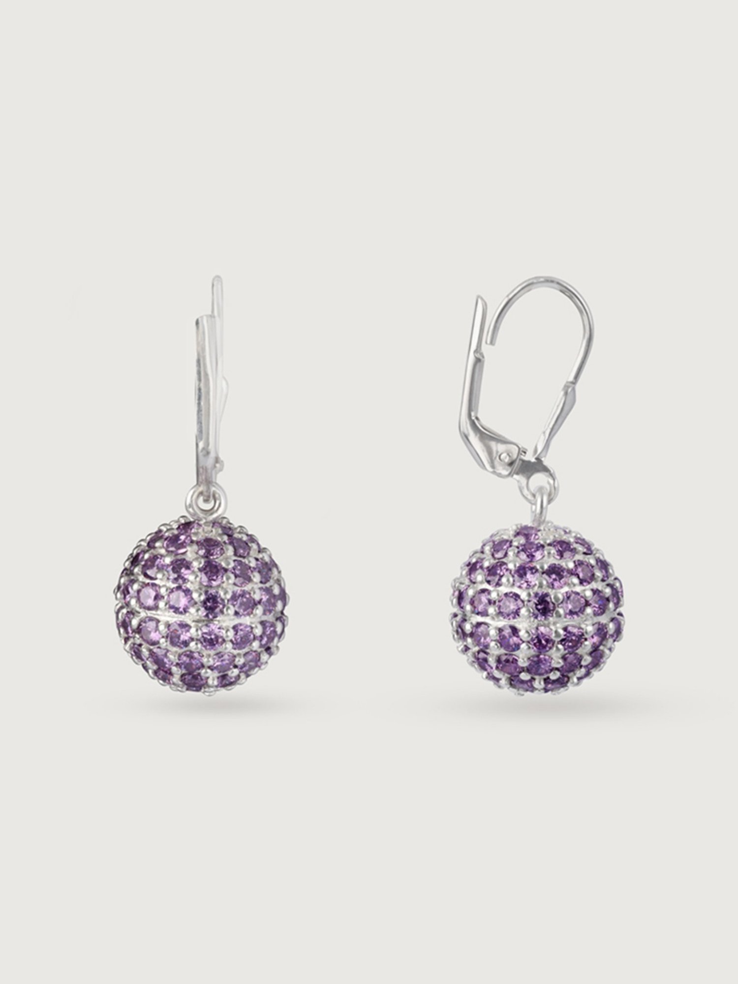 Mia by Tanishq 92.5 Sterling Silver Amethyst Lustre Drop Earrings