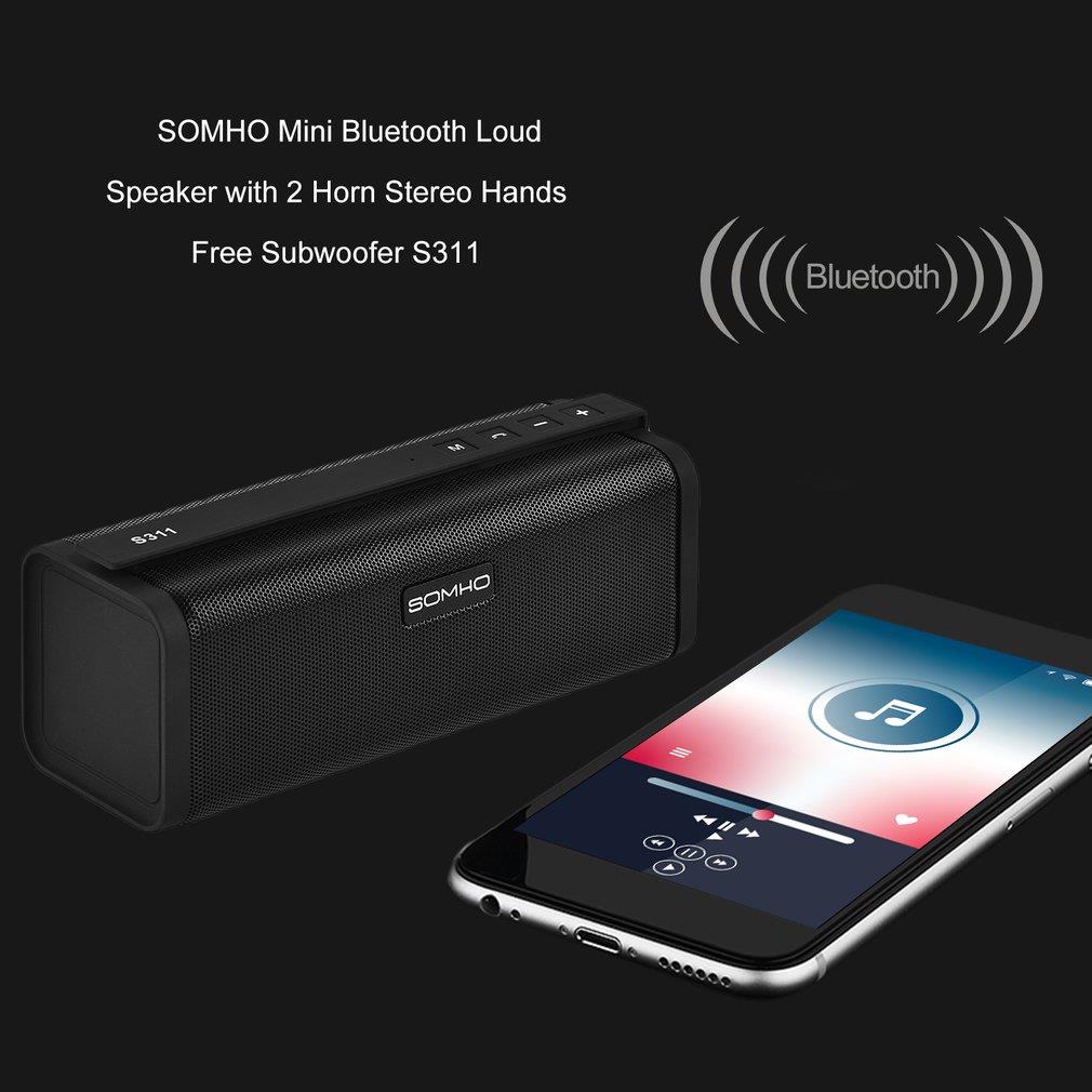 SOMHO Mini Bluetooth Loud Speaker with 2 Horn Stereo Hands Free Subwoofer S311