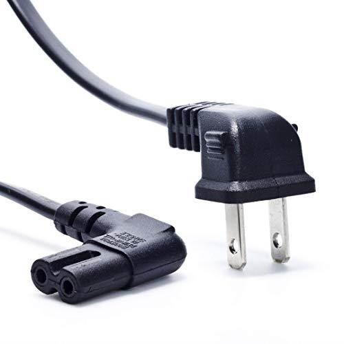 TV Power Cable  6Feet 18AWG 90 Degree Angled 2Prong to LShaped C7 Power Cord for         LED Flat TV Sky Box Sky Plus+ HD Box