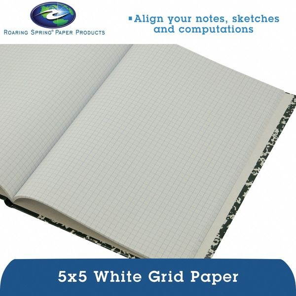 ROARING SPRING 77108 Lab Notebook,8 in. x 10 in.,Green