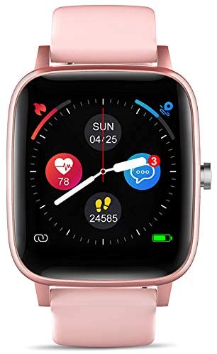 Smart Watch,Body Temperature Measurement ,IP67 Waterproof,Sports Data, Calorie Monitoring,Smart Sports Bracelet,Heart Rate ,Blood Pressure, Blood Oxygen (Pink)