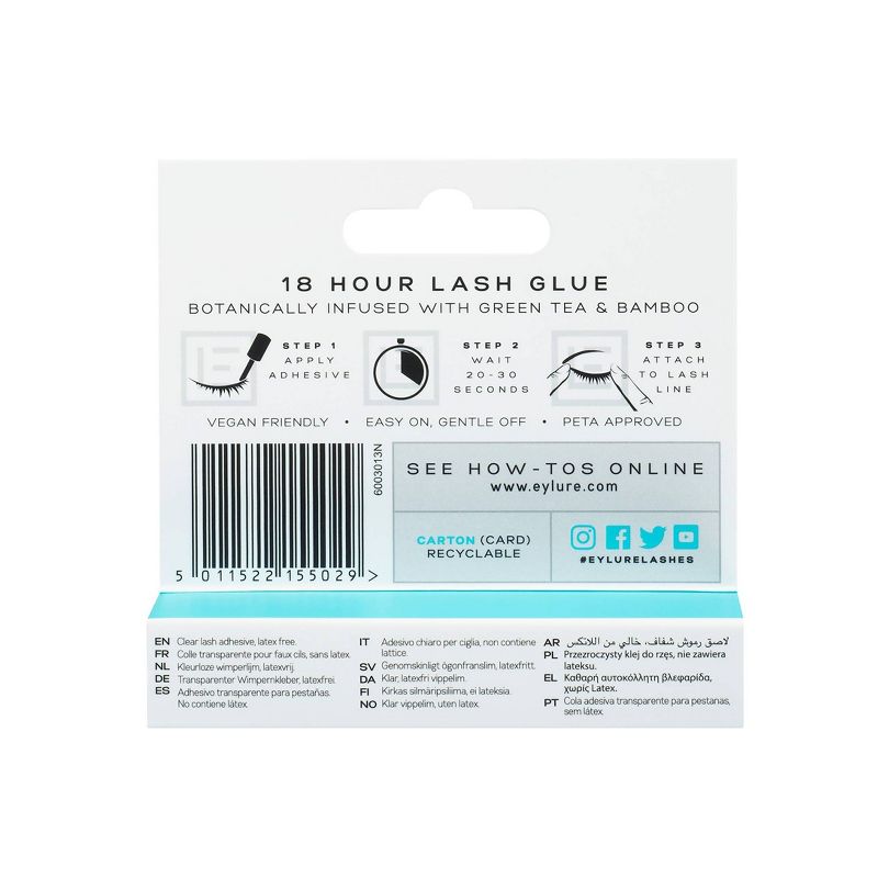 Eylure 18 Hour Latex Free Glue False Eyelashes Clear - 0.15oz