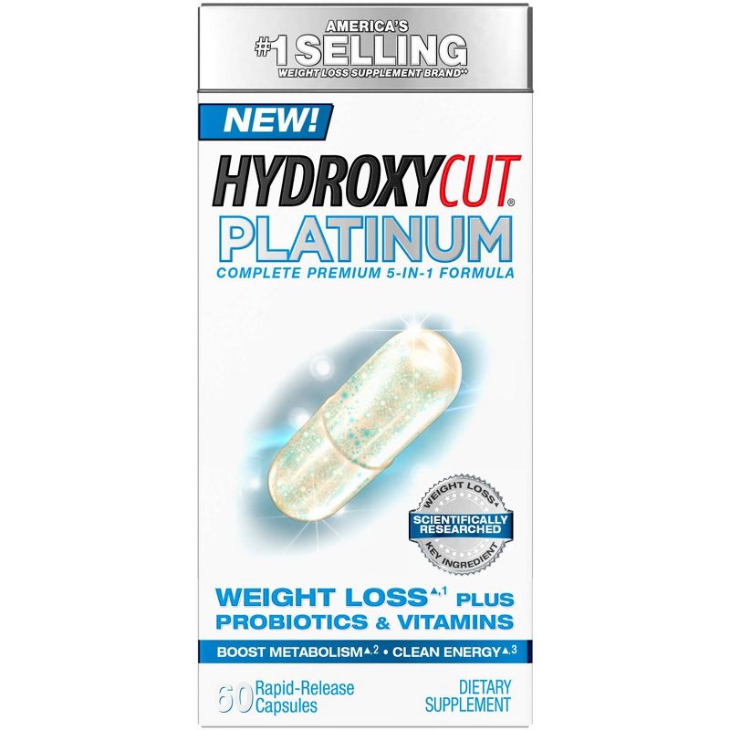 Hydroxycut Platinum Weight Loss Plus Probiotics & Vitamins Dietary Supplement Capsules - 60ct