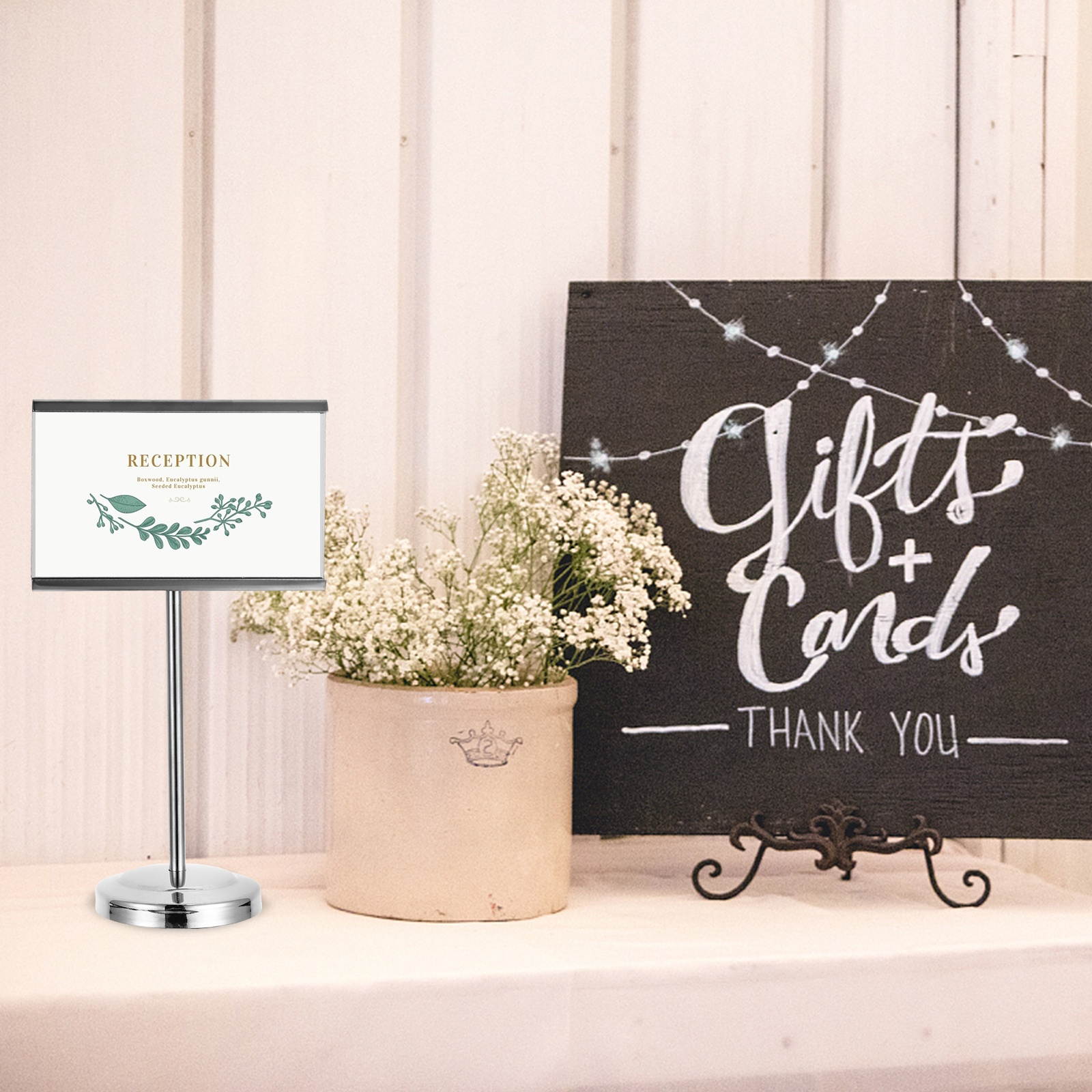 1pc Stainless Steel Menu Stand Stable Table Number Stand  for Hotel Restaurant