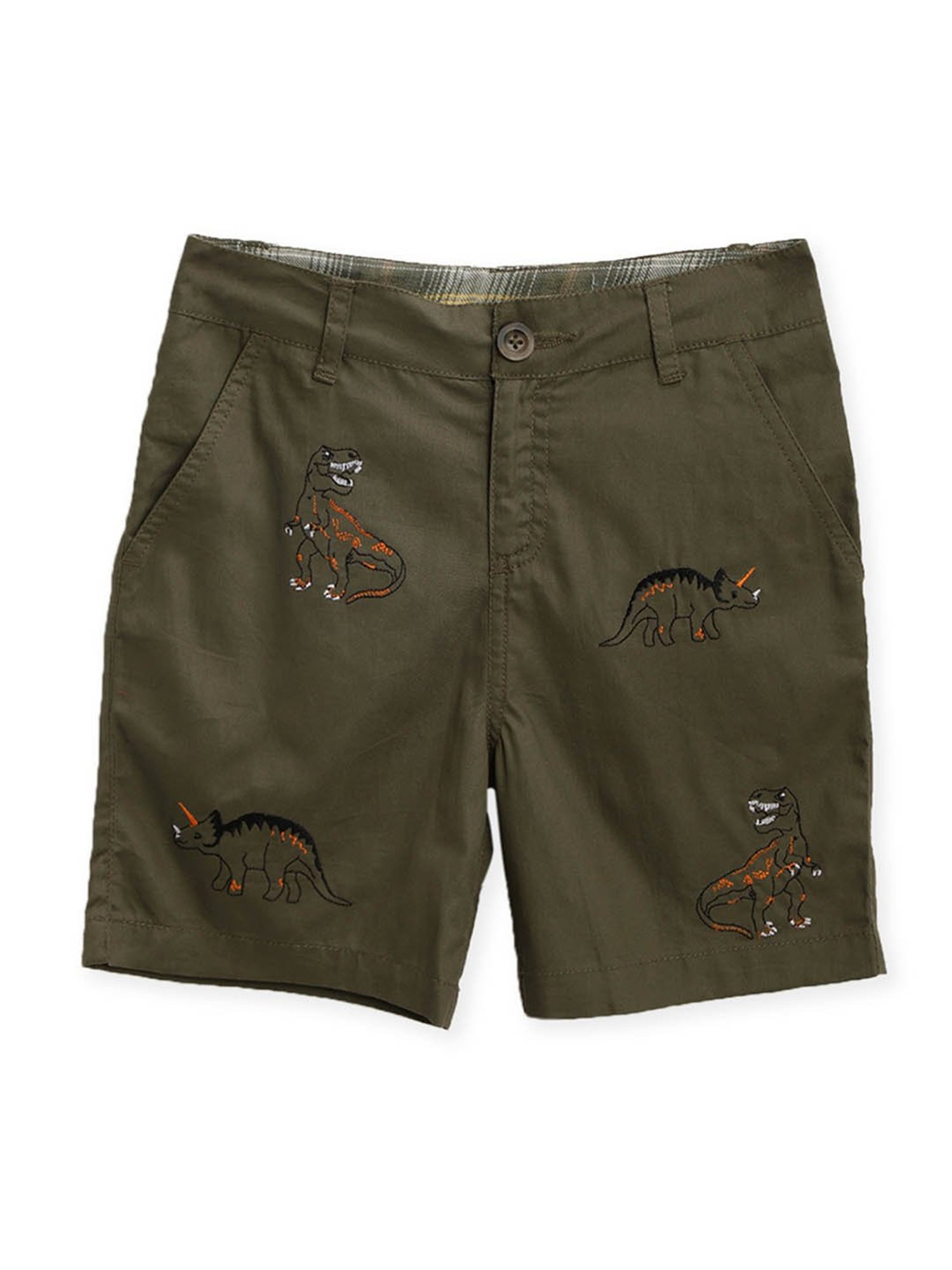 Cherry Crumble By Nitt Hyman Kids Olive Embroidered Shorts