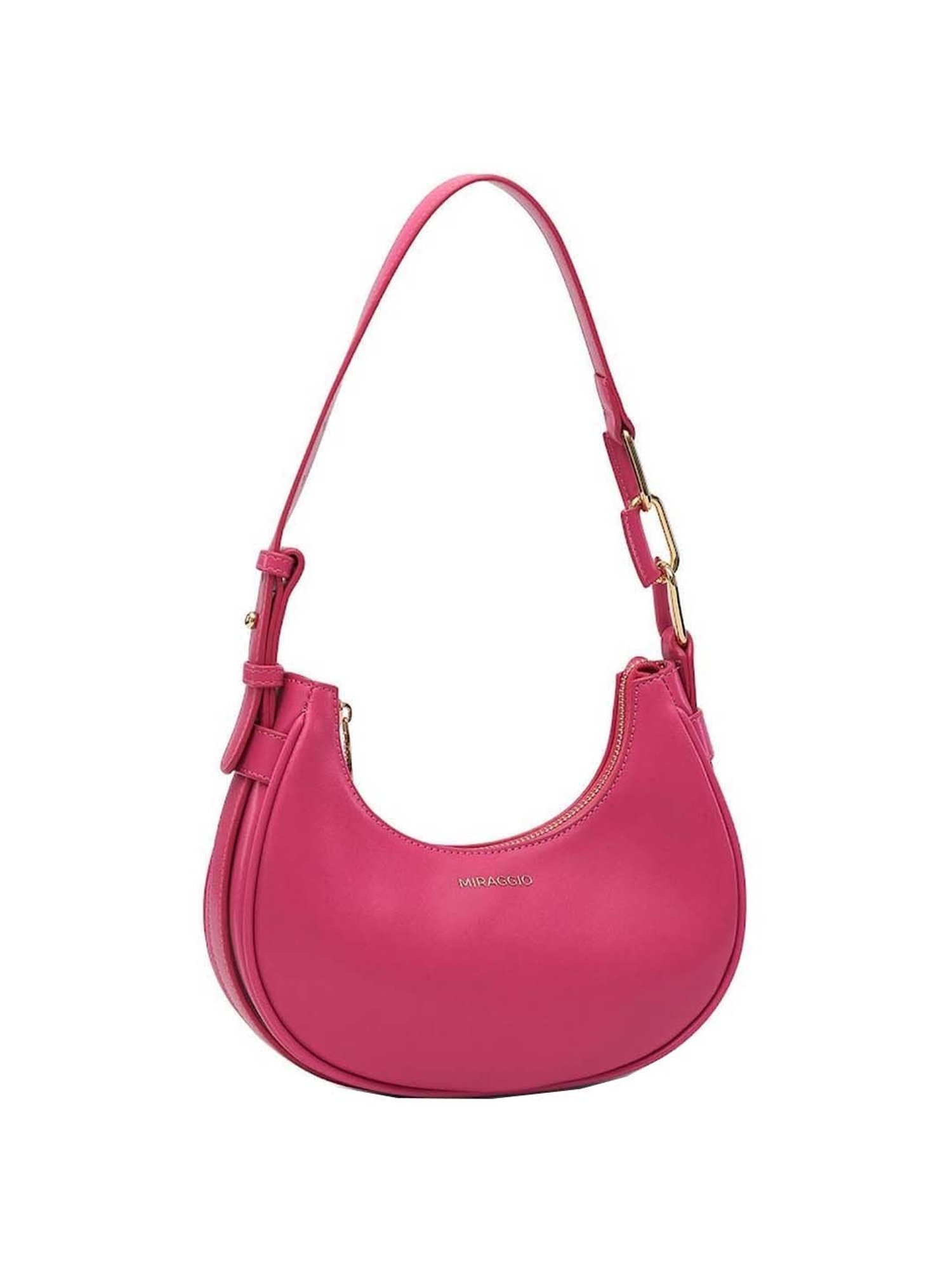Miraggio Pink Solid Small Hobo Shoulder Bag