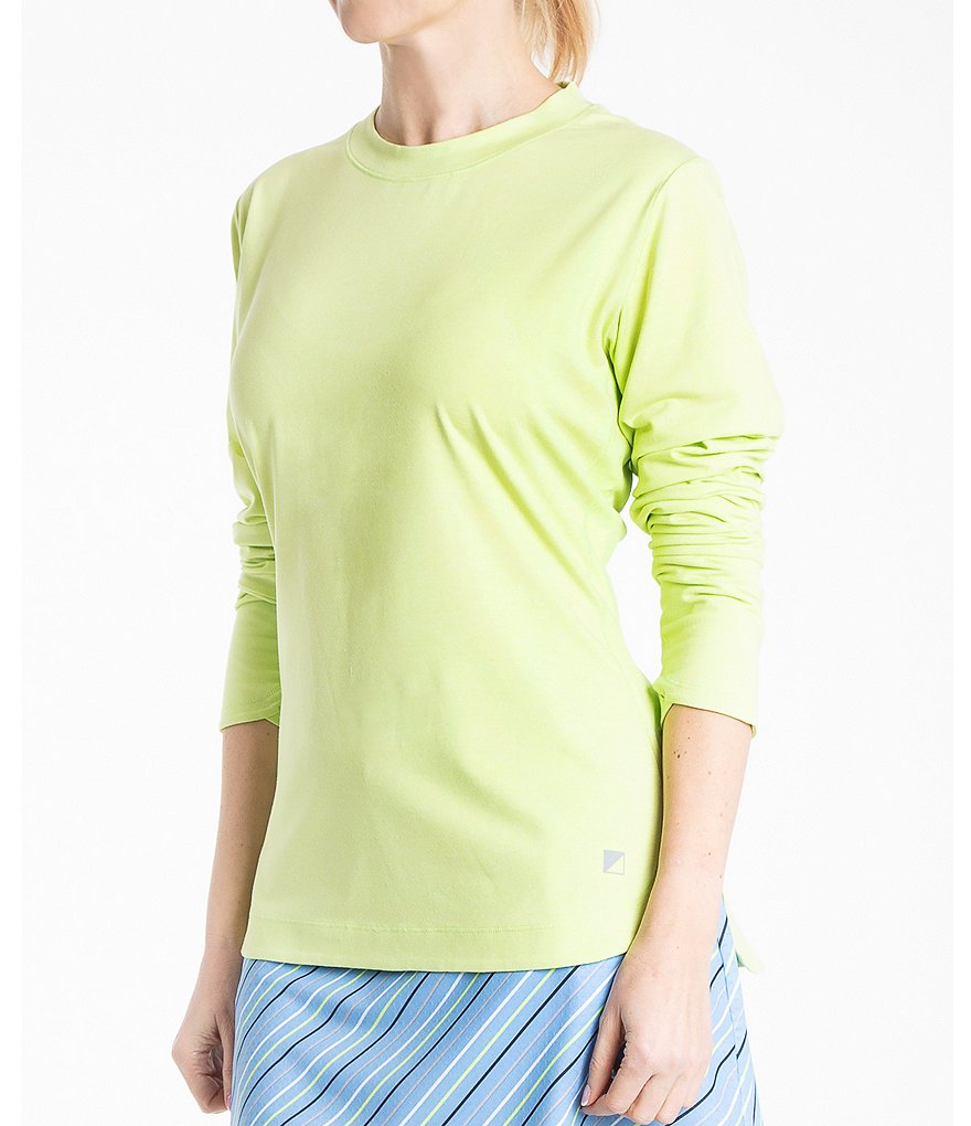 Bette & Court Vitality Long Sleeve Heathered Crew Top