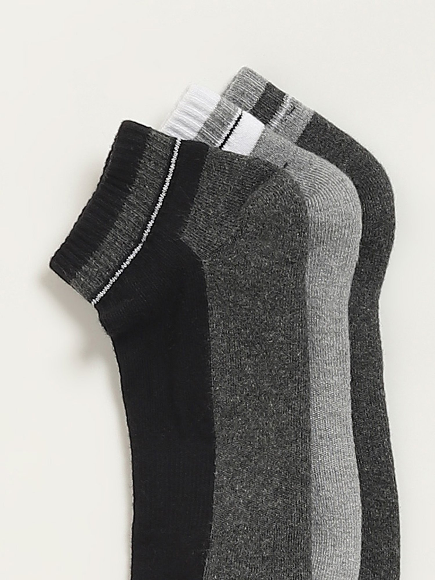 WES Lounge by Westside Grey Printed Trainer Socks - Pack of 3