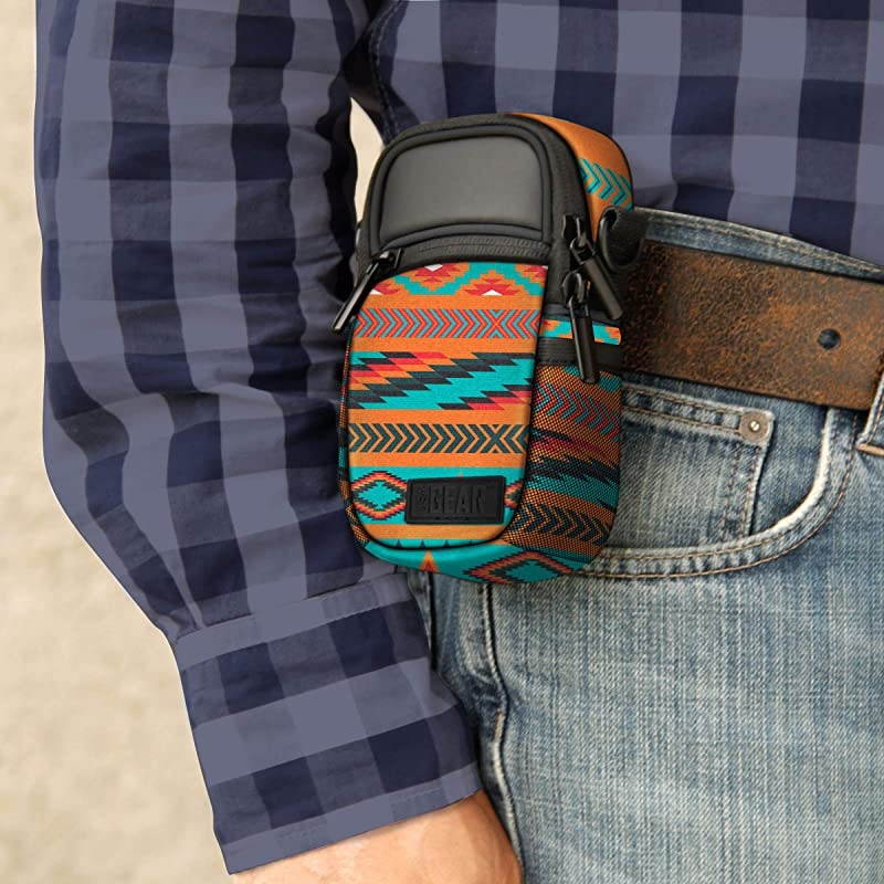 Compact Camera Case Southwest Point and Shoot Camera Bag with Accessory Pockets Rain Cover and Shoulder StrapCompatible with Sony CyberShot Canon PowerShot ELPH Nikon COOLPIX and More