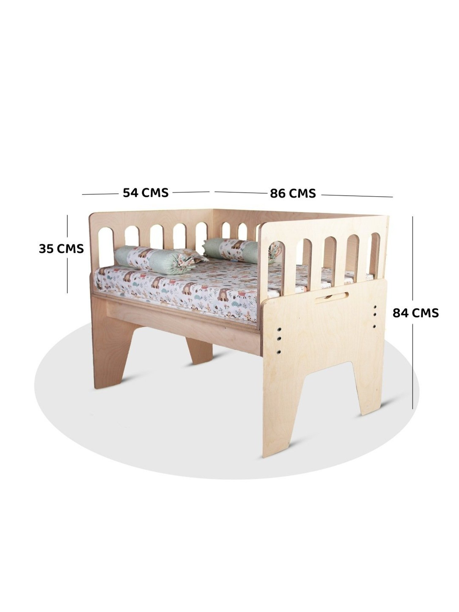 Kiddery White Bed Side Sleeper Crib for Baby (0-24 Months)