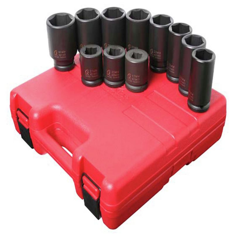Sunex 4011M 11-Piece 3/4 in. Drive Metric Truck Service Impact Socket Set
