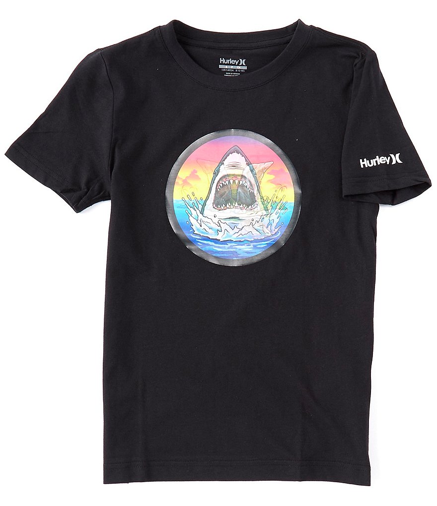 Hurley Big Boys 8-20 Short-Sleeve Shark Island Lenticular Graphic Tee