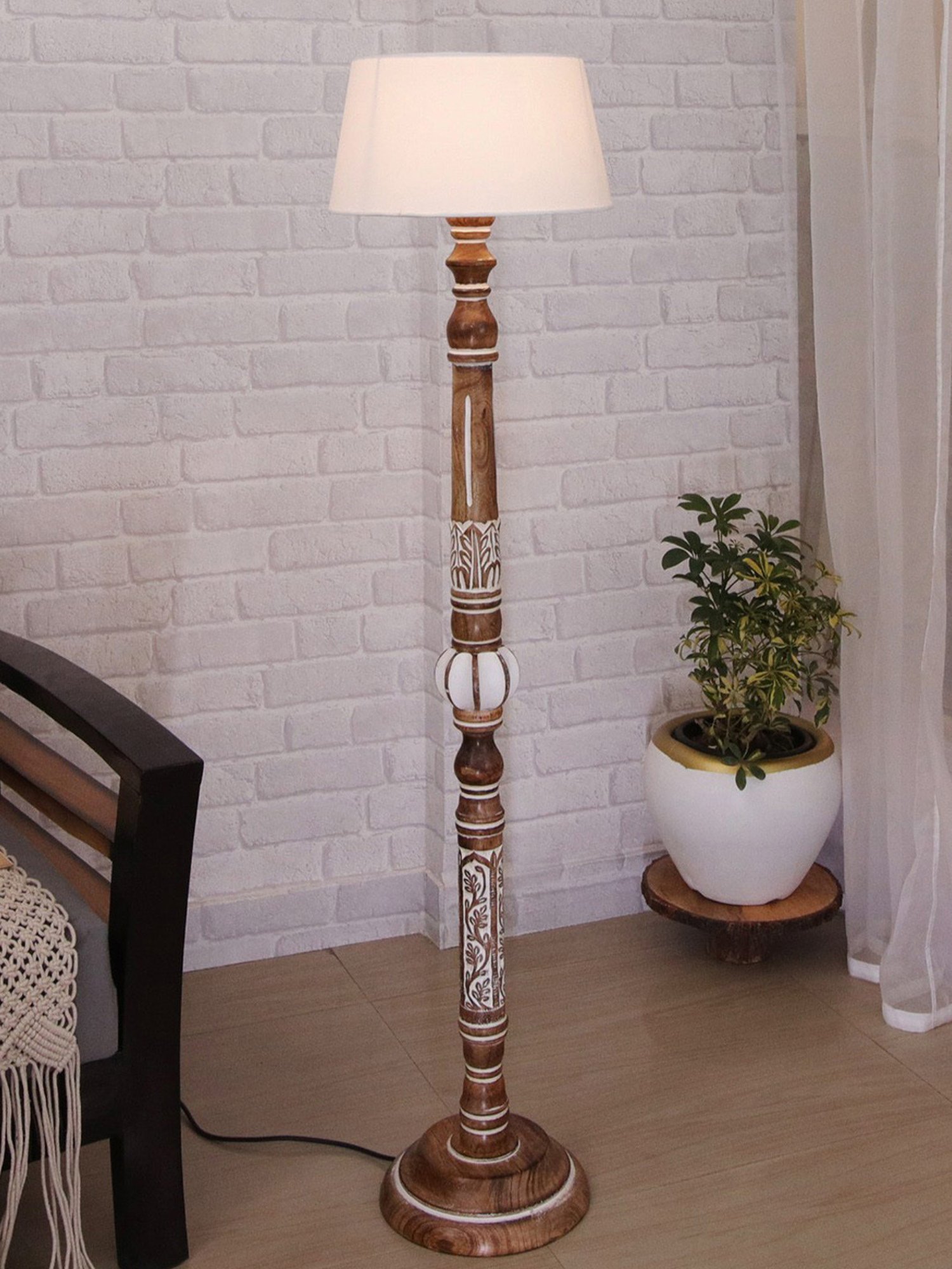64" x 8.9" x 10.5" Smart Light Full Spectrum Floor Lamp (Includes LED Light Bulb) White - Verilux