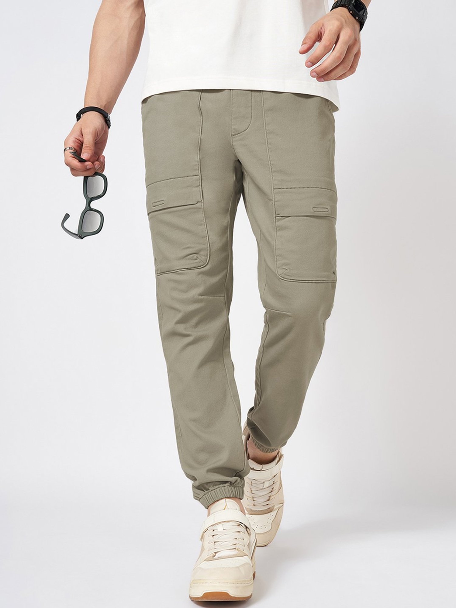 Basics Green Jogger Track Pant