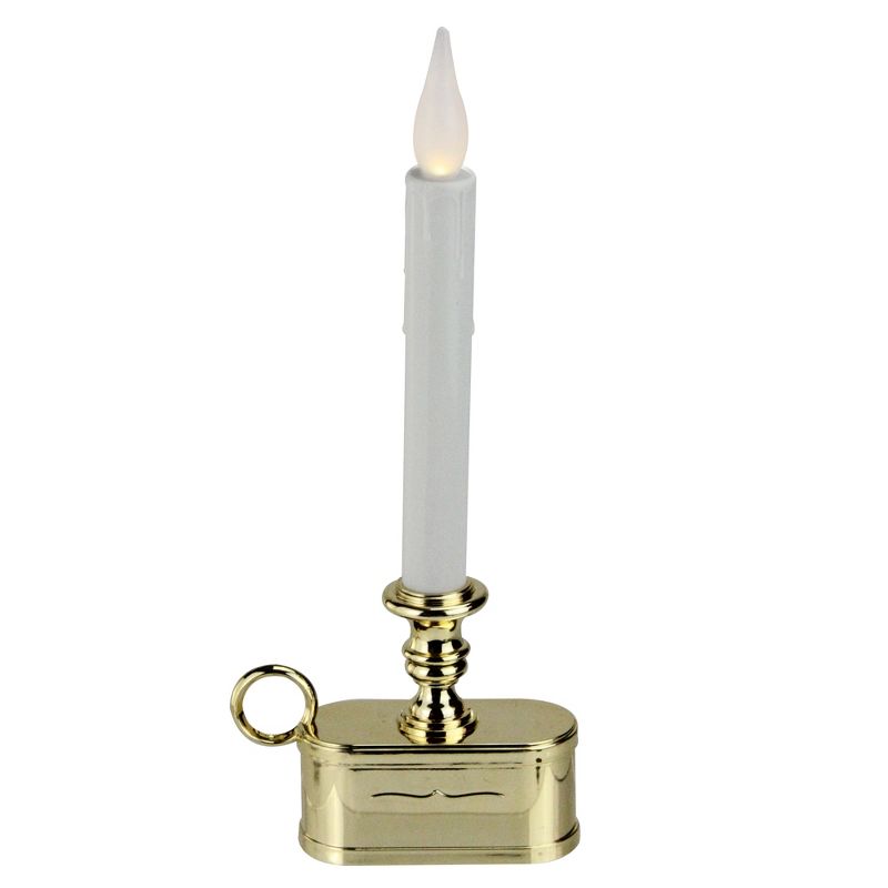 Brite Star 11" LED Christmas Candle Lamp with Toned Base - White/Gold