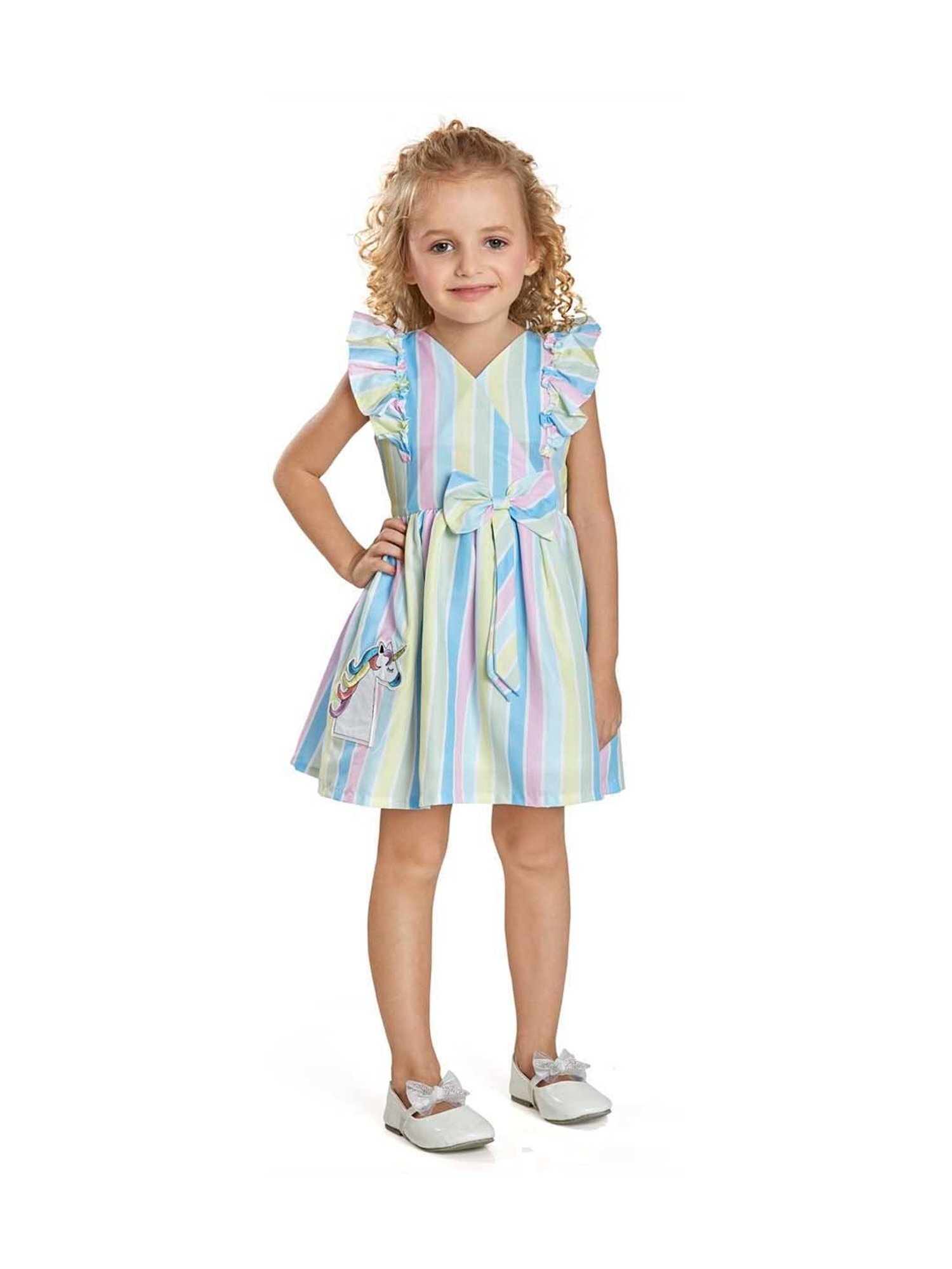 Peppermint Kids Multicolor Striped Dress