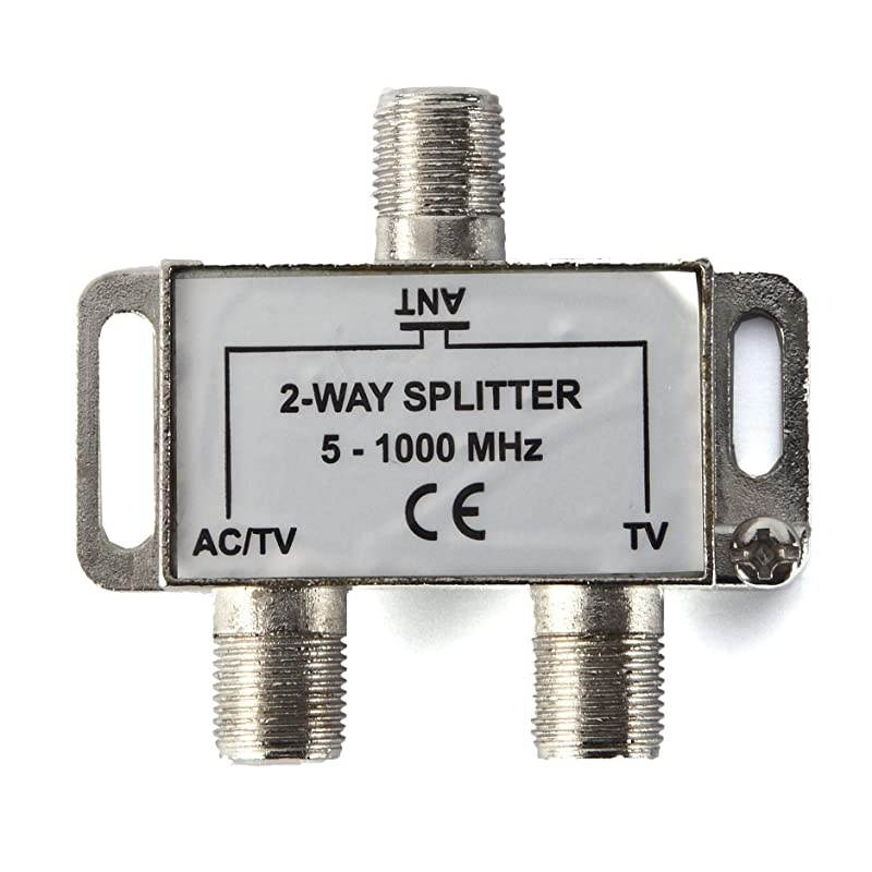 Outdoor Digital HD TV Antenna with High Gain and Low Noise Amplifier for UHF/VHF - Long Range, Mounting Pole, 40FT RG6 Coaxial Cable, 2 Way Splitter, Easy Installation