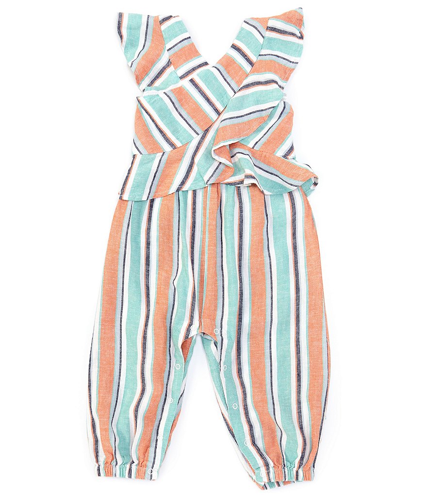 Habitual Baby Girls 12-24 Months Ruffled Stripe Jumpsuit