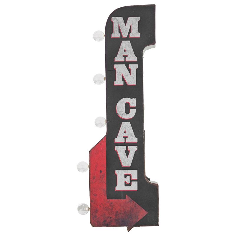 Man Cave Vintage LED Marquee Arrow Sign Black - Crystal Art Gallery