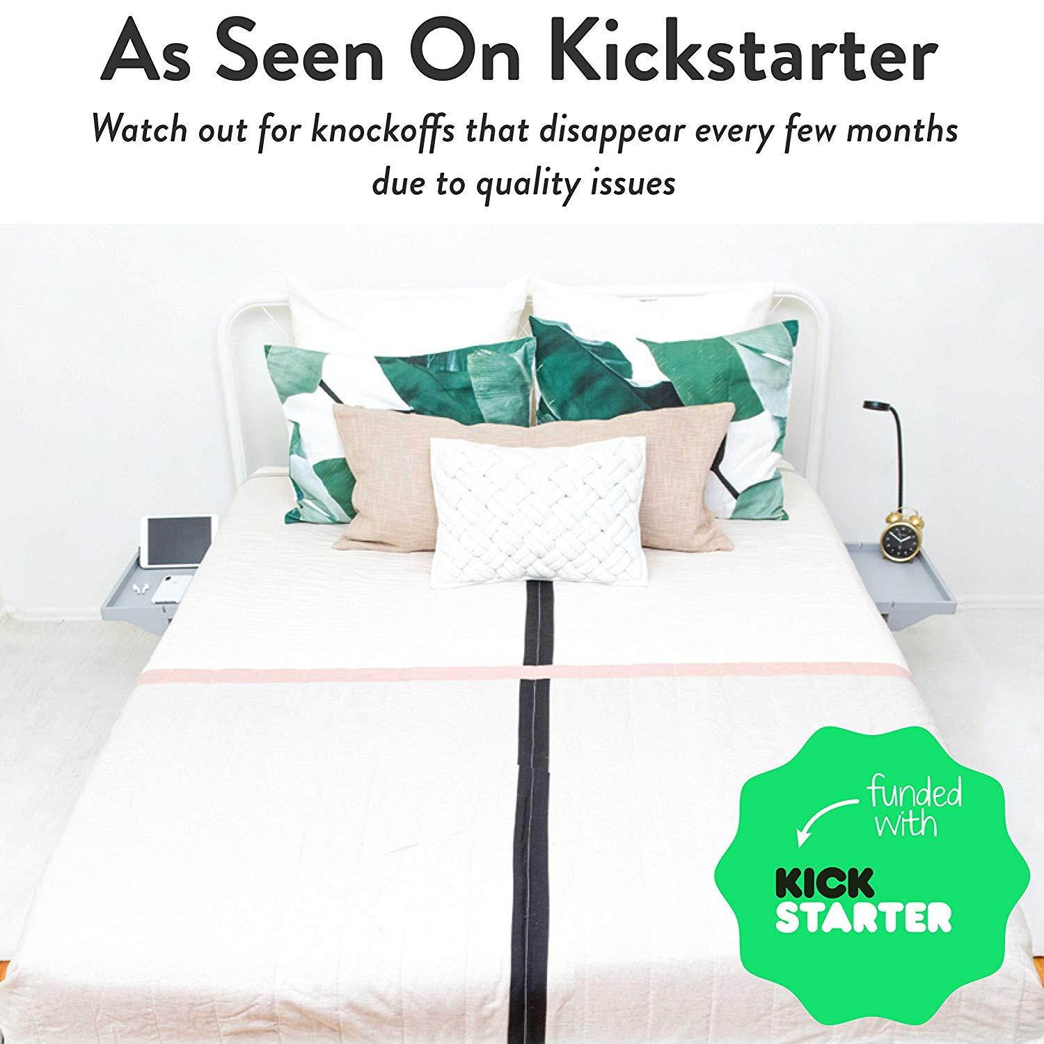 BedShelfie The Original Bedside Shelf - 9 Colors / 2 Sizes - AS SEEN ON Business Insider (Regular Size, Light Grey in Bamboo)