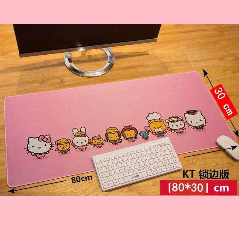 Hello Kitty Pink Durable Rubber PC Laptop Anti-slip Mouse Pad    Lock Edge Desk Pad