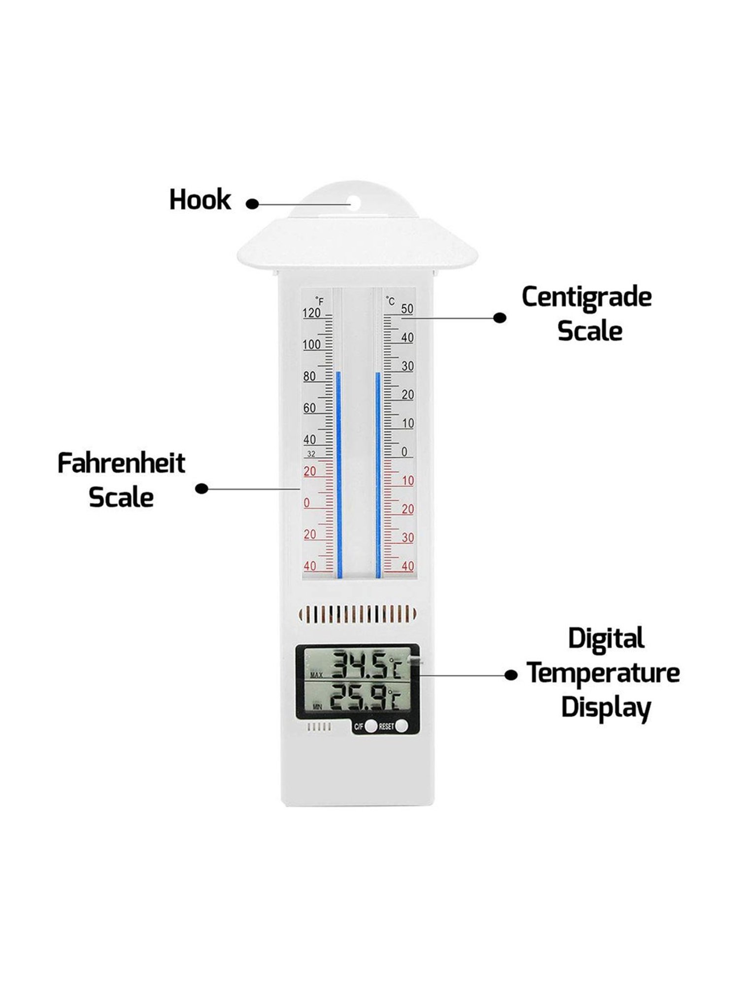 MCP TH-034 Digital Room Maxima Minima Thermometer (White)