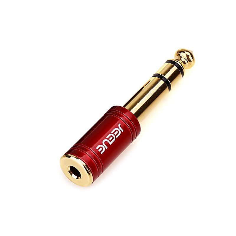 14quot to 35mm Headphones Adapter for Audio Connector Cables Upgrade 635mm14quot Male 35mm Female Socket Stereo Pure Copper Jack Adaptor Bring You Professional Sound RED1PCS