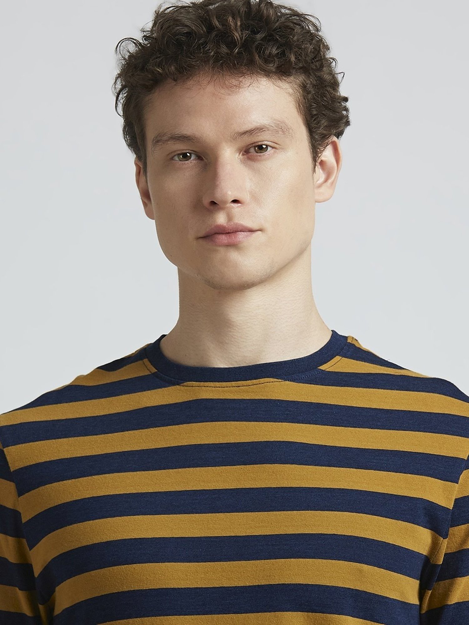 Pepe Jeans Brown Cotton Slim Fit Striped T-Shirt