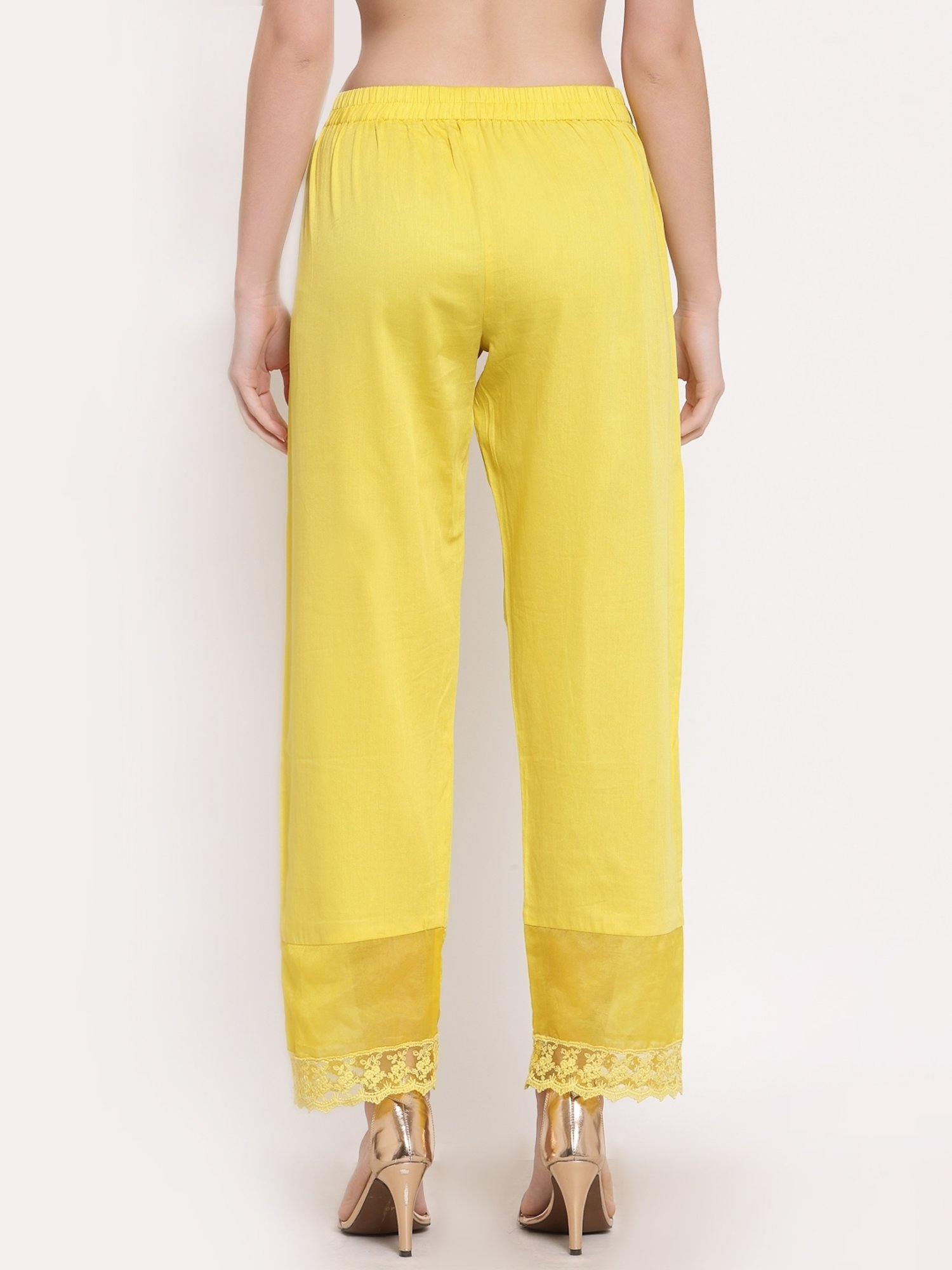DART STUDIO Yellow Relaxed Fit Palazzos