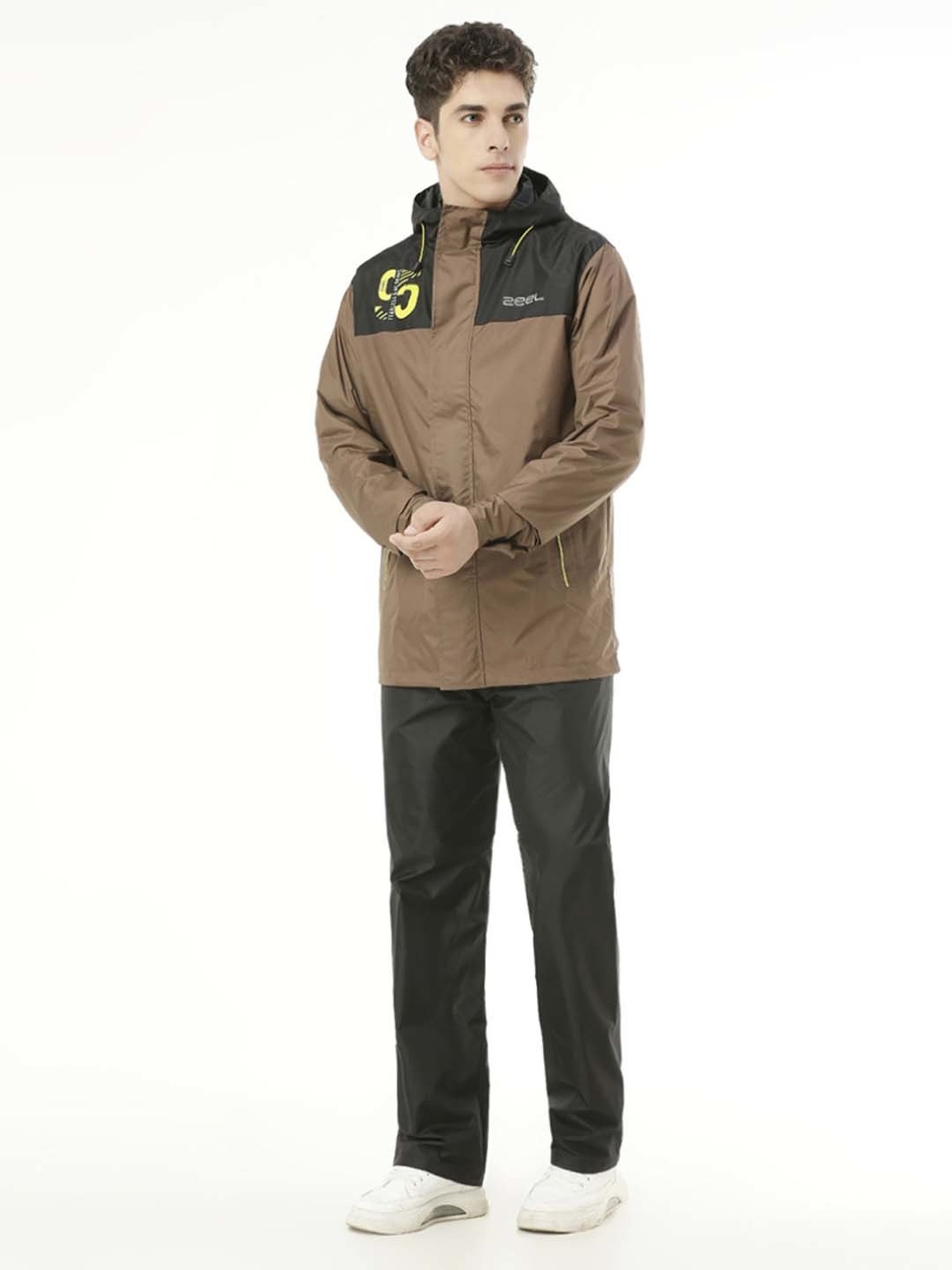 Zeel Black & Olive Raincoat Set