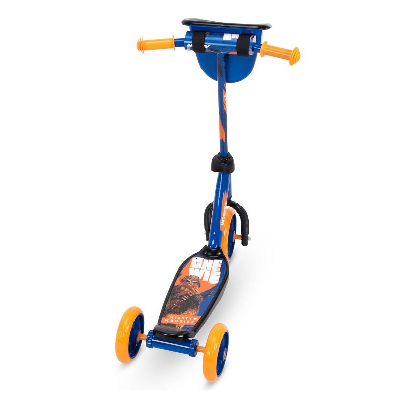 Huffy 78858 Star Wars Chewbacca Preschool Toddler Scooter with Storage Basket, Blue