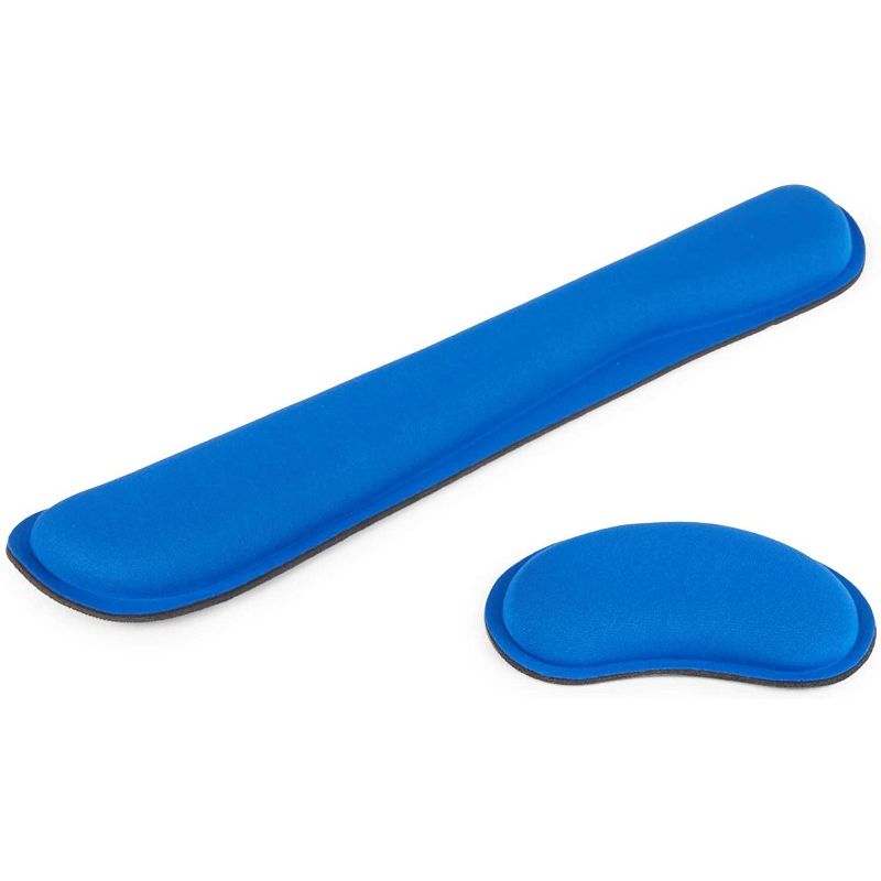 Stockroom Plus Set of 2 Computer Mouse and Keyboard Wrist Rest Support Pad Waterproof, Blue