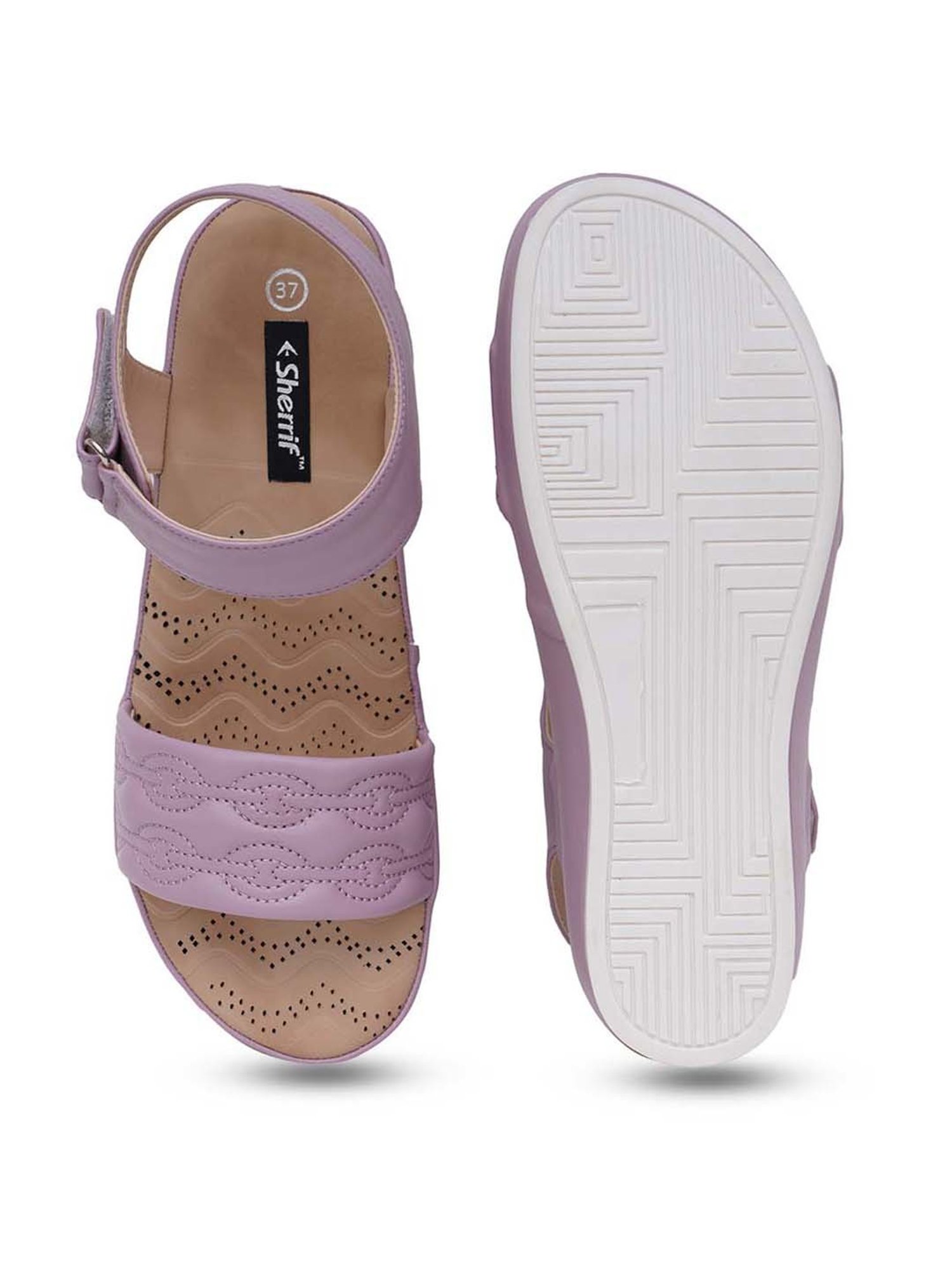 Sherrif Women's Purple Ankle Strap Wedges