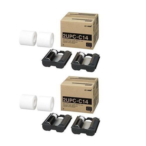 dnp 2x 2upcc14 self laminating 4x6" color printing pack with paper & ribbon for sony upcr10l, upcx1
