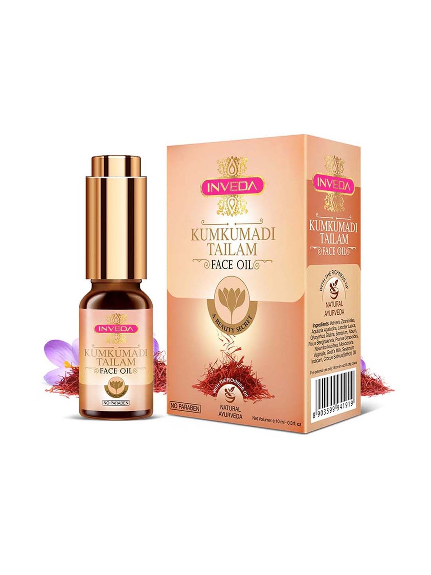 INVEDA Kumkumadi Tailam Face Oil - A Beauty Secret - 10 ml
