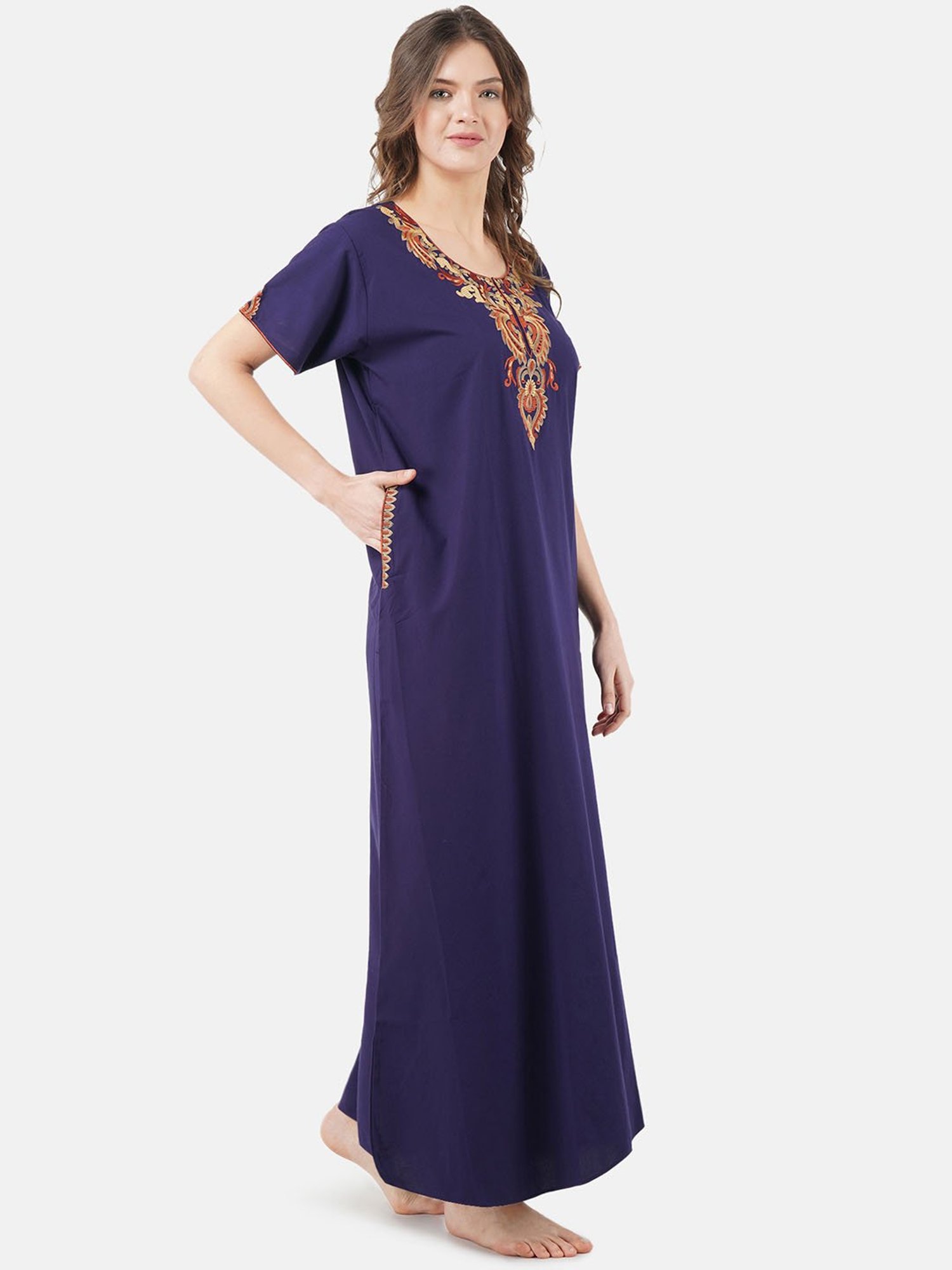 KOI SLEEPWEAR Navy Embroidered Nighty