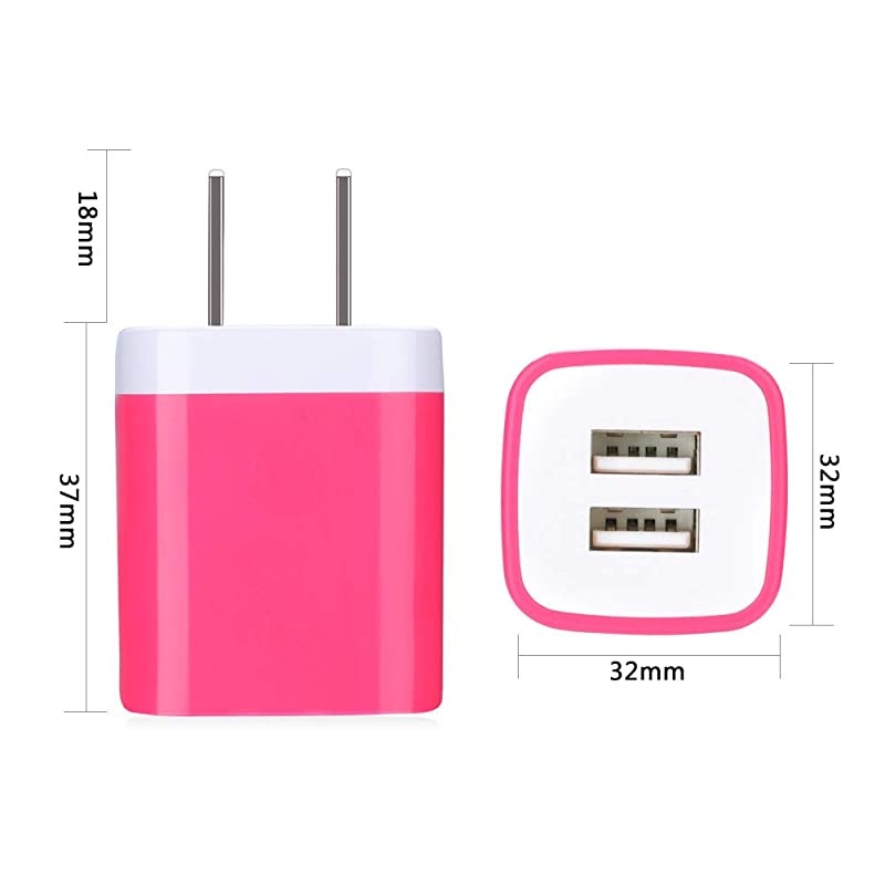 Wall Charger Charger Adapter Charger Block Double Wall Charger Plug 3Pack 21Amp Dual Port Cube Power Adapter Compatible with iPhone 876 PlusX iPad Samsung Galaxy S5 S6 S7 Edge Kindle