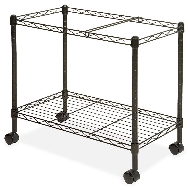 Lorell Vertical Filing Cabinet Mobile Cart Wire Single-tier Steel - Black