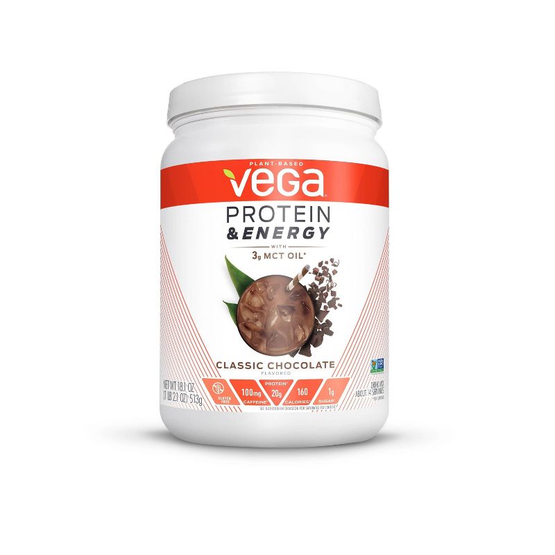 Vega Protein & Energy Vegan Protein Powder - Classic Chocolate - 18.1oz
