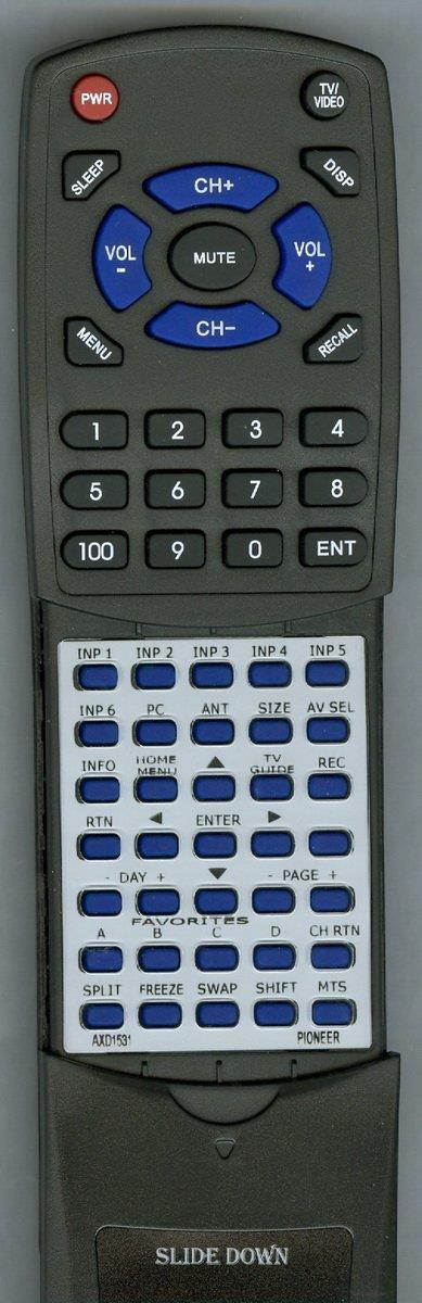 Replacement Remote Control for PIONEER PRO1140HD, PRO1540HD, AXD1531, PRO940HD, PRO507PU